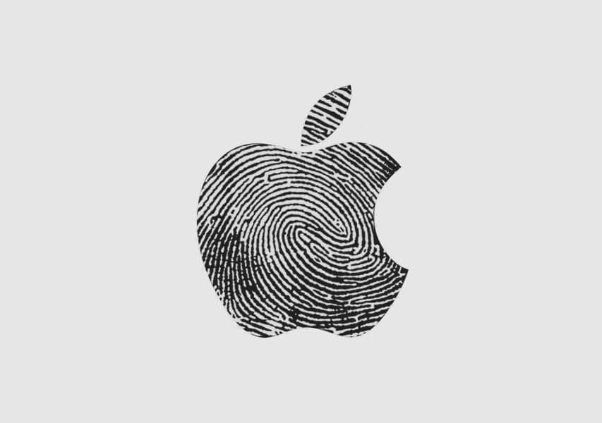 Apple logo thumb print