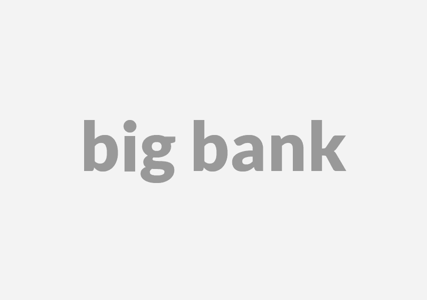 "big bank" text on grey background
