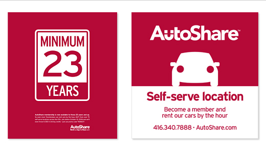 Distility created advertising and signage to support AutoShare's brand